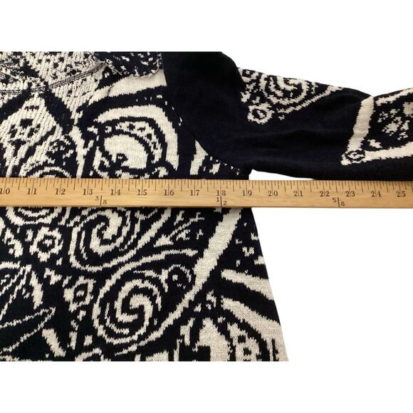 Free People Smitten Kitten Mandala Cardigan black and white cotton blend sz M - Picture 4 of 7